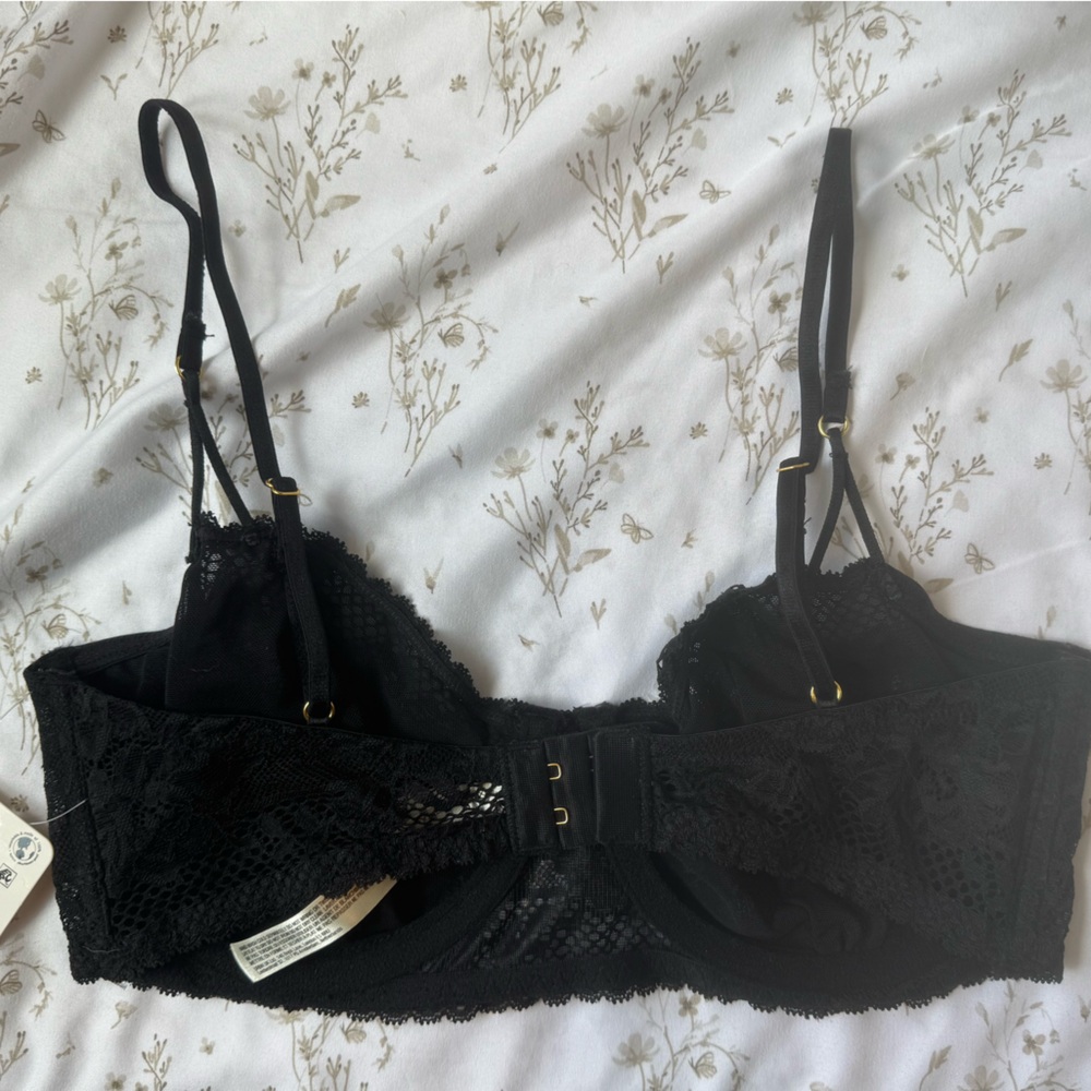 NWT Free People Intimately Lace Underwire Bra in Black - Picture 6 of 8